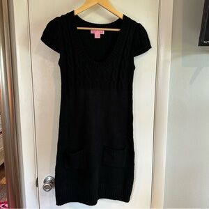She’s Cool Y2K Knit Sweater Mini Dress. Size: Medium. Color: Black.